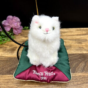 Vintage 1999 Friskies Fancy Feast Happy Holidays 90s Christmas Ornament In Box